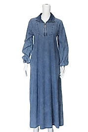 İŞLEMELİ KOT  ELBİSE